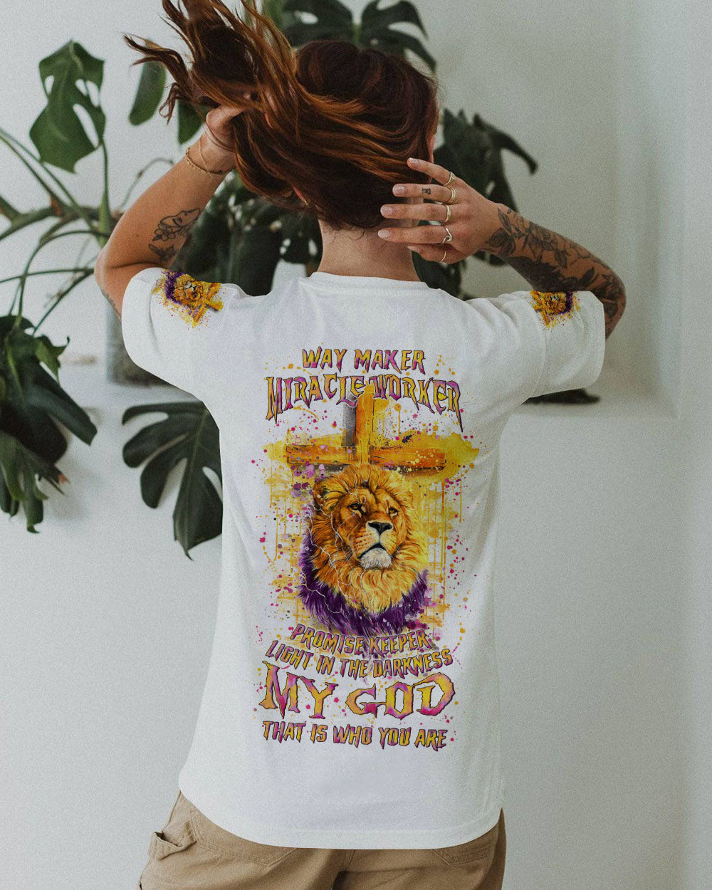 Way Maker Miracle Worker Cross Lion Women's All Over Print Shirt - Yhln0405242