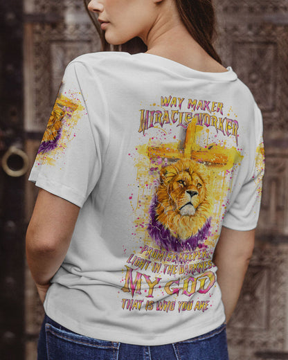 Way Maker Miracle Worker Cross Lion Women's All Over Print Shirt - Yhln0405242