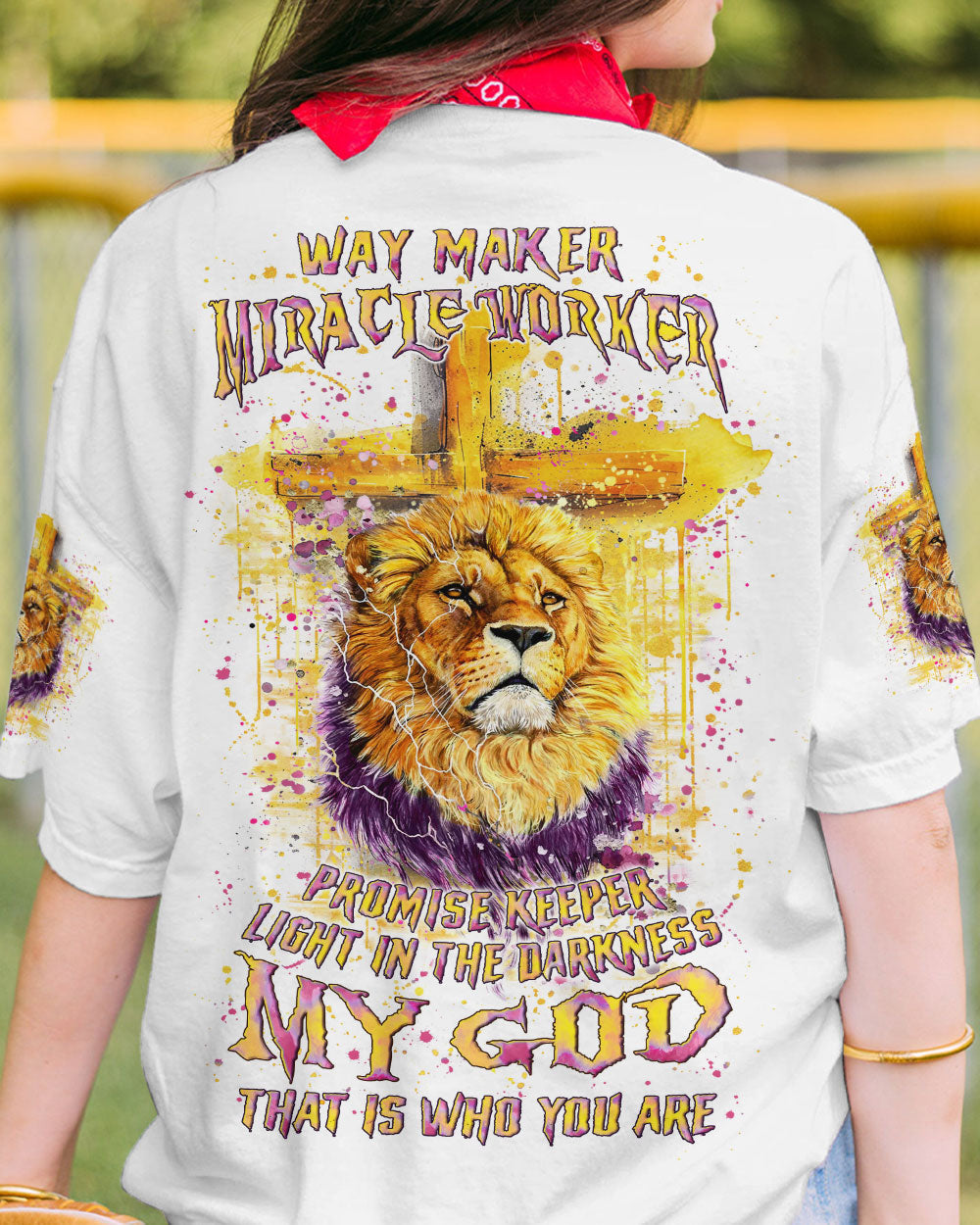 Way Maker Miracle Worker Cross Lion Women's All Over Print Shirt - Yhln0405242