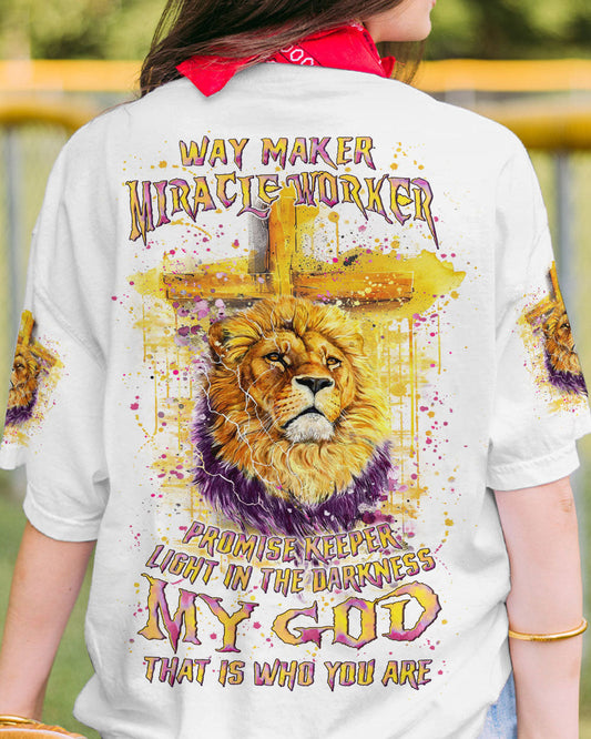Way Maker Miracle Worker Cross Lion Women's All Over Print Shirt - Yhln0405242