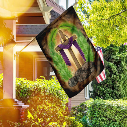 Christian Garden Flags, Palm Leaves Cross Flag, Christian House Flags, Christian Cross Flag, Faith Flag, easychoo.com