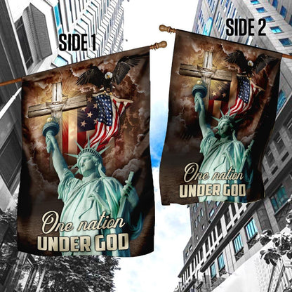 Christian Garden Flags, One Nation Under God US Flag, Christian House Flags, Christian Cross Flag, Faith Flag, easychoo.com