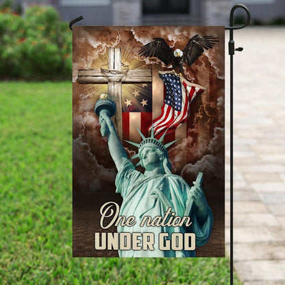 Christian Garden Flags, One Nation Under God US Flag, Christian House Flags, Christian Cross Flag, Faith Flag, easychoo.com