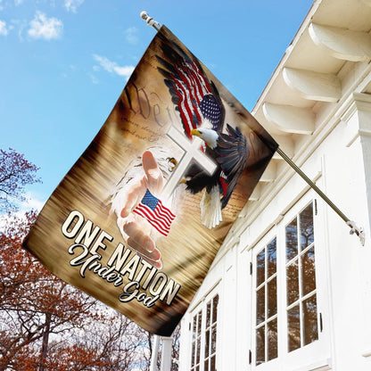 Christian Garden Flags, One Nation Under God Eagle Cross Flag, Christian House Flags, Christian Cross Flag, Faith Flag, easychoo.com