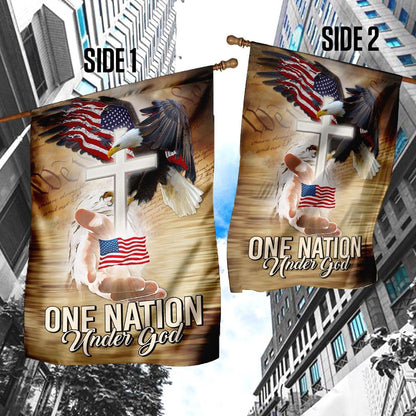 Christian Garden Flags, One Nation Under God Eagle Cross Flag, Christian House Flags, Christian Cross Flag, Faith Flag, easychoo.com