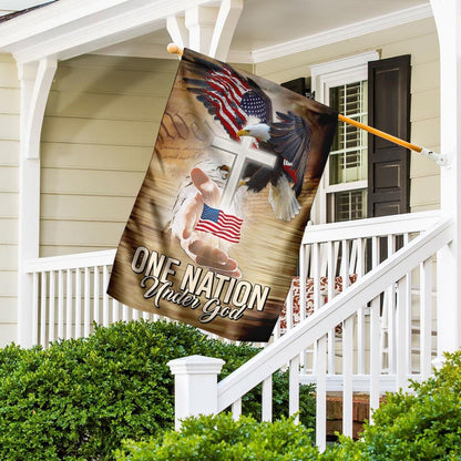 Christian Garden Flags, One Nation Under God Eagle Cross Flag, Christian House Flags, Christian Cross Flag, Faith Flag, easychoo.com