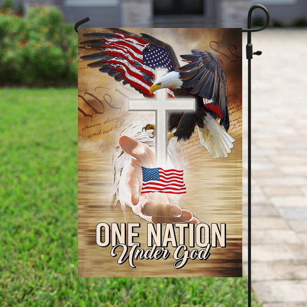 Christian Garden Flags, One Nation Under God Eagle Cross Flag, Christian House Flags, Christian Cross Flag, Faith Flag, easychoo.com