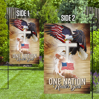 Christian Garden Flags, One Nation Under God Eagle Cross Flag, Christian House Flags, Christian Cross Flag, Faith Flag, easychoo.com