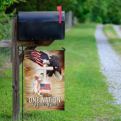 Christian Garden Flags, One Nation Under God Eagle Cross Flag, Christian House Flags, Christian Cross Flag, Faith Flag, easychoo.com