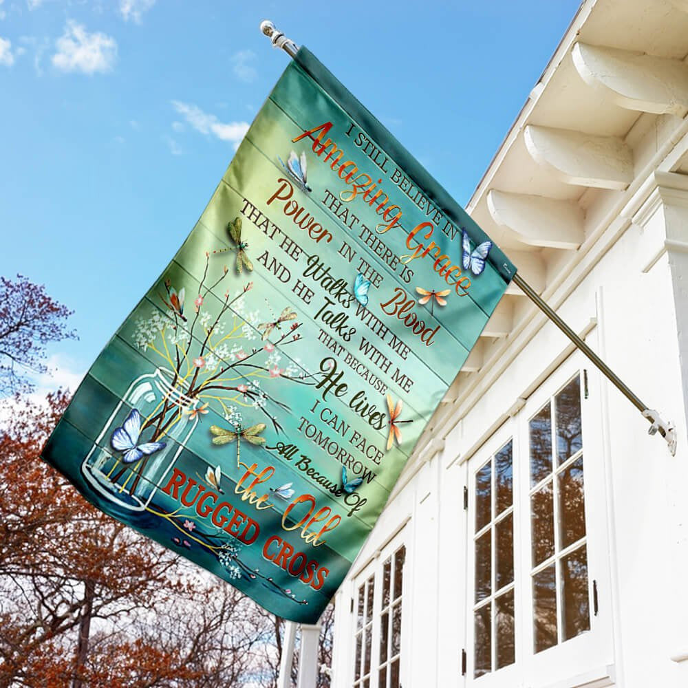 Christian Garden Flags, The Old Rugged Cross Flag, Christian House Flags, Christian Cross Flag, Faith Flag, easychoo.com