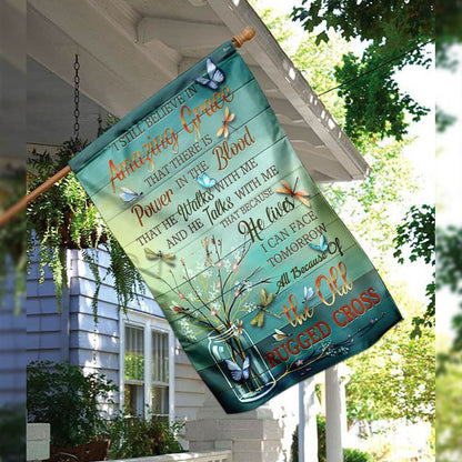 Christian Garden Flags, The Old Rugged Cross Flag, Christian House Flags, Christian Cross Flag, Faith Flag, easychoo.com