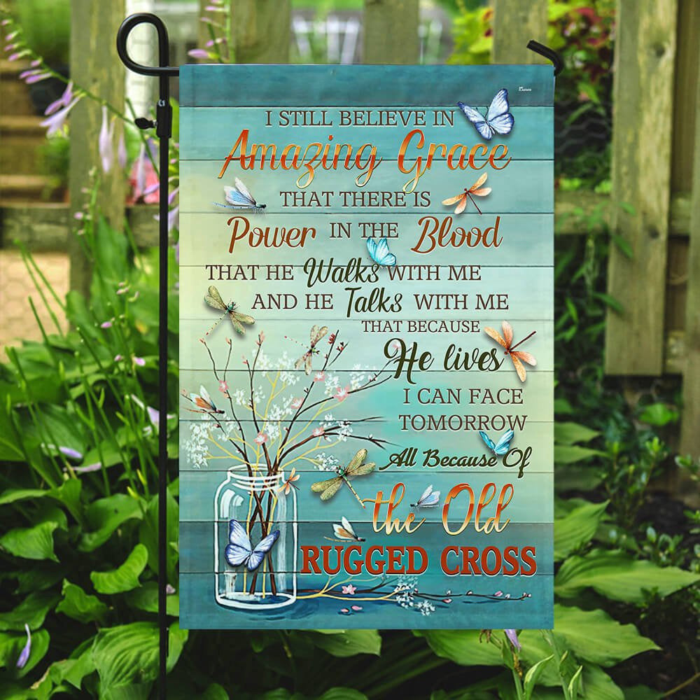 Christian Garden Flags, The Old Rugged Cross Flag, Christian House Flags, Christian Cross Flag, Faith Flag, easychoo.com