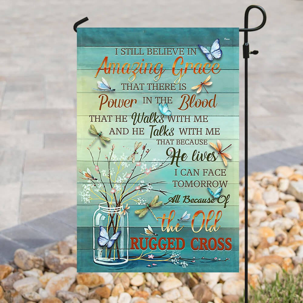 Christian Garden Flags, The Old Rugged Cross Flag, Christian House Flags, Christian Cross Flag, Faith Flag, easychoo.com