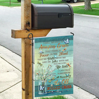 Christian Garden Flags, The Old Rugged Cross Flag, Christian House Flags, Christian Cross Flag, Faith Flag, easychoo.com