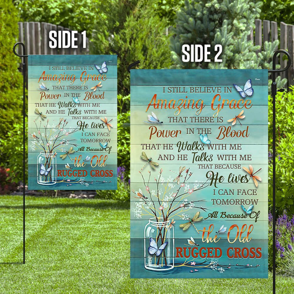 Christian Garden Flags, The Old Rugged Cross Flag, Christian House Flags, Christian Cross Flag, Faith Flag, easychoo.com