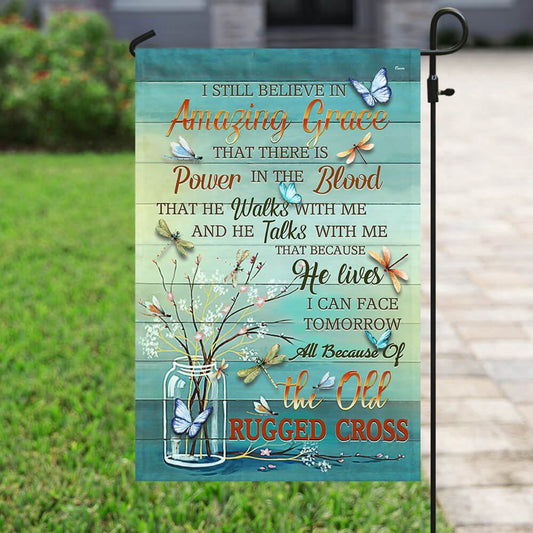 Christian Garden Flags, The Old Rugged Cross Flag, Christian House Flags, Christian Cross Flag, Faith Flag, easychoo.com