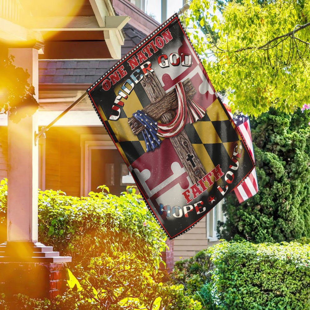 Christian Garden Flags, Maryland Jesus  Flag, Christian House Flags, Christian Cross Flag, Faith Flag, easychoo.com