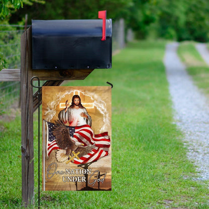 Christian Garden Flags, One Nation Under God Jesus Eagle American Flag, Christian House Flags, Christian Cross Flag, Faith Flag, easychoo.com