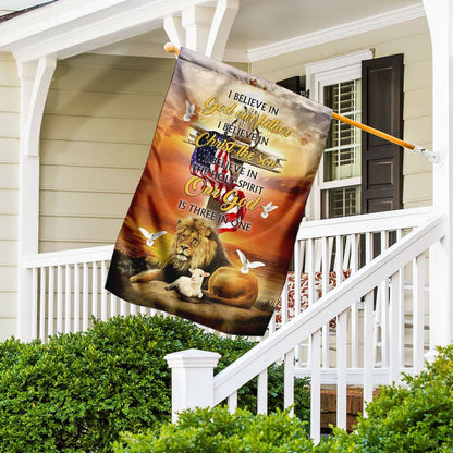 Christian Garden Flags, Our God Is Three In One Easter Flag, Christian House Flags, Christian Cross Flag, Faith Flag, easychoo.com