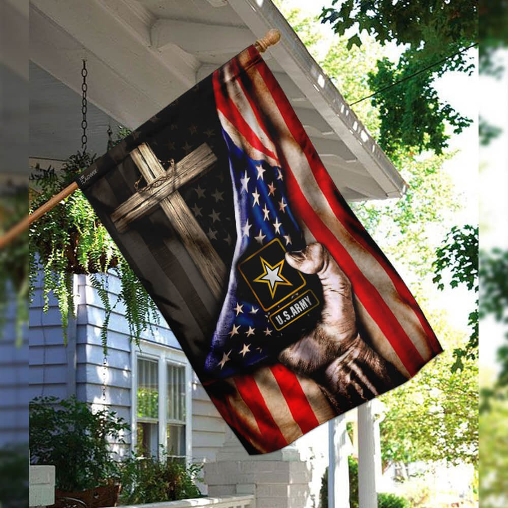Christian Garden Flags, US Army Christian Cross American Flag, Christian House Flags, Christian Cross Flag, Faith Flag