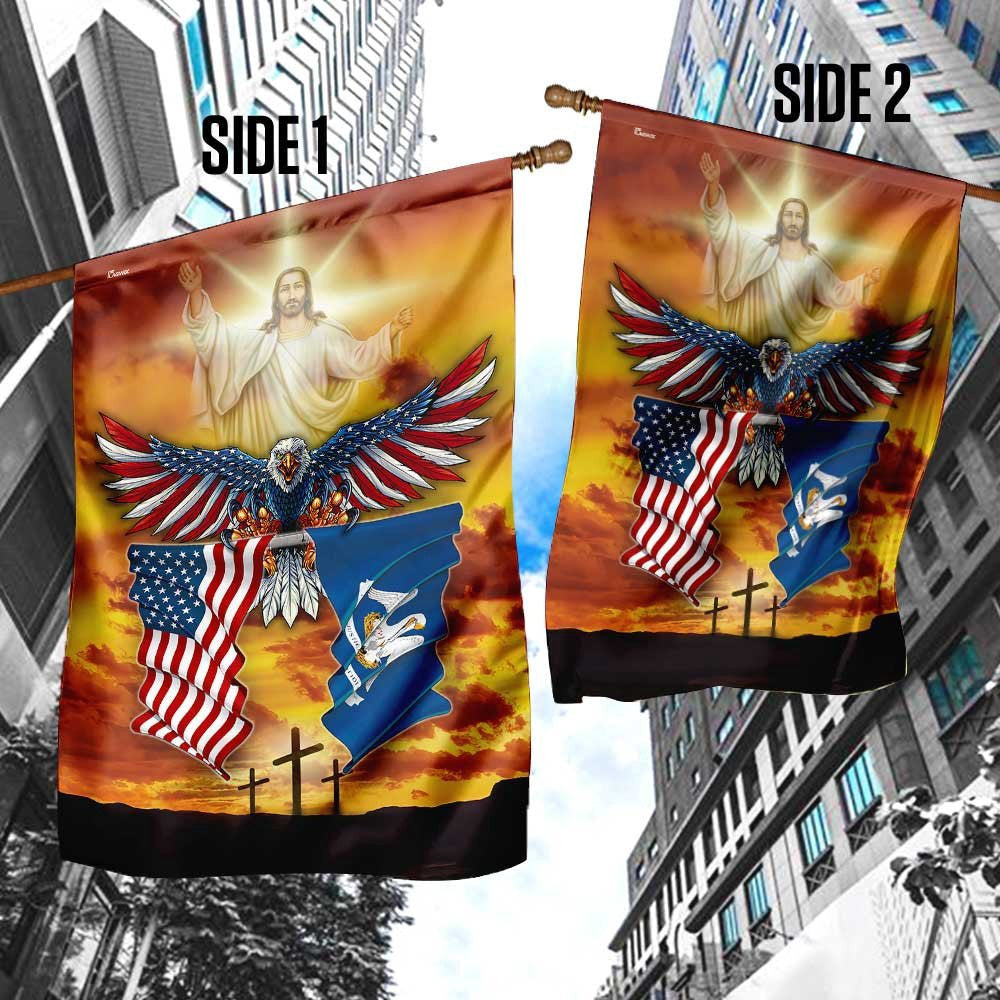 Christian Garden Flags, Louisiana State One Nation Under God Flag, Christian House Flags, Christian Cross Flag, Faith Flag, easychoo.com