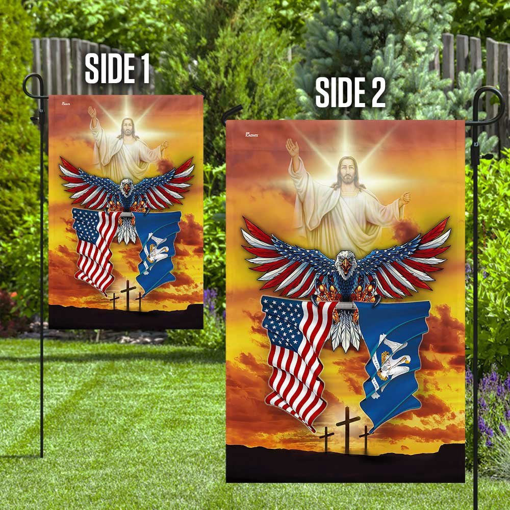 Christian Garden Flags, Louisiana State One Nation Under God Flag, Christian House Flags, Christian Cross Flag, Faith Flag, easychoo.com