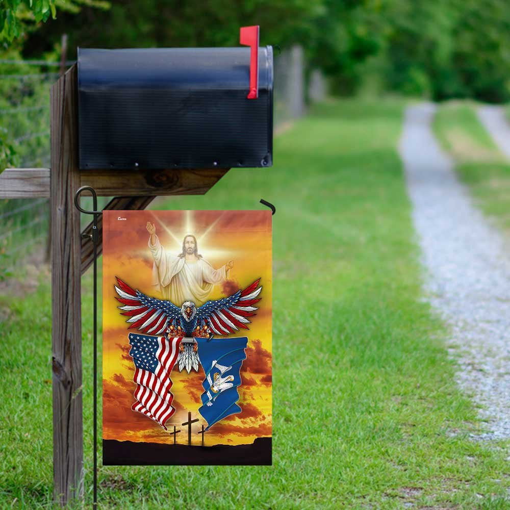 Christian Garden Flags, Louisiana State One Nation Under God Flag, Christian House Flags, Christian Cross Flag, Faith Flag, easychoo.com