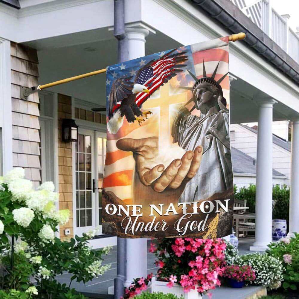 Christian Garden Flags, One Nation Under God American Flags, Christian House Flags, Christian Cross Flag, Faith Flag, easychoo.com