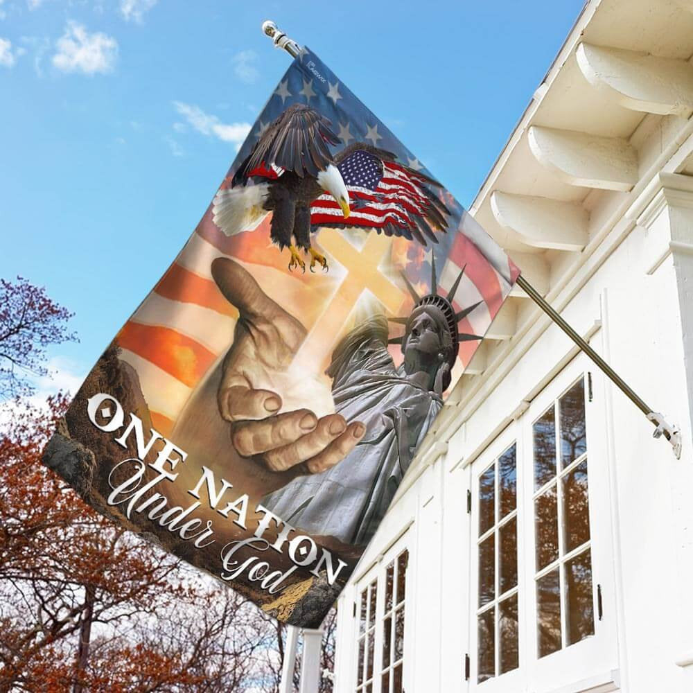 Christian Garden Flags, One Nation Under God American Flags, Christian House Flags, Christian Cross Flag, Faith Flag, easychoo.com