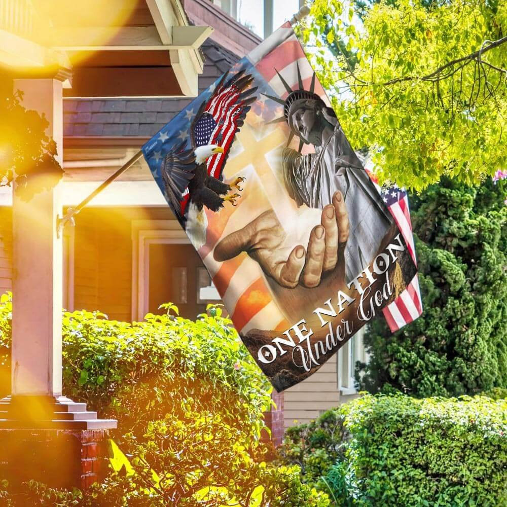 Christian Garden Flags, One Nation Under God American Flags, Christian House Flags, Christian Cross Flag, Faith Flag, easychoo.com