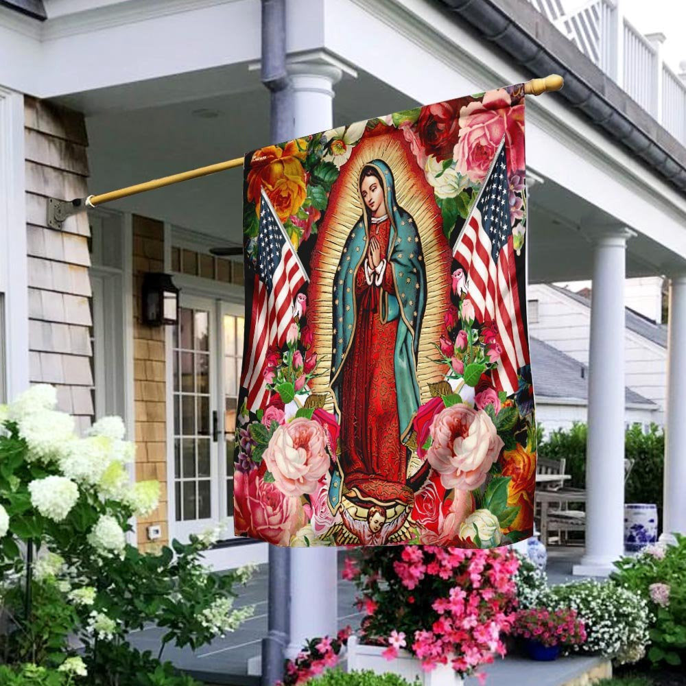 Christian Garden Flags, Mary Our Lady Of America Flag, Christian House Flags, Christian Cross Flag, Faith Flag, easychoo.com