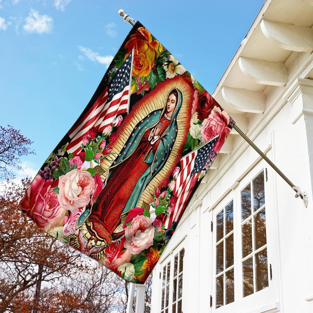 Christian Garden Flags, Mary Our Lady Of America Flag, Christian House Flags, Christian Cross Flag, Faith Flag, easychoo.com