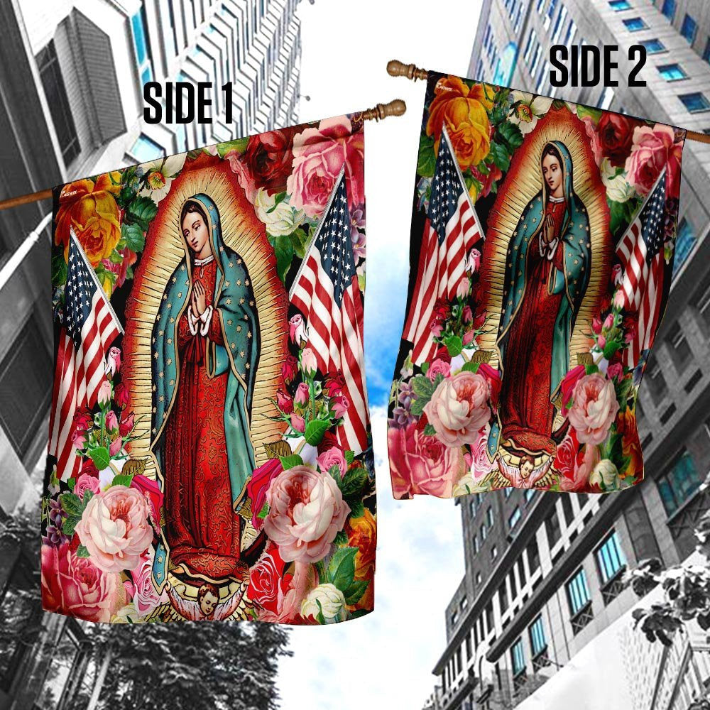 Christian Garden Flags, Mary Our Lady Of America Flag, Christian House Flags, Christian Cross Flag, Faith Flag, easychoo.com