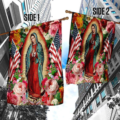 Christian Garden Flags, Mary Our Lady Of America Flag, Christian House Flags, Christian Cross Flag, Faith Flag, easychoo.com