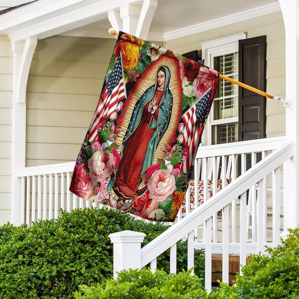 Christian Garden Flags, Mary Our Lady Of America Flag, Christian House Flags, Christian Cross Flag, Faith Flag, easychoo.com