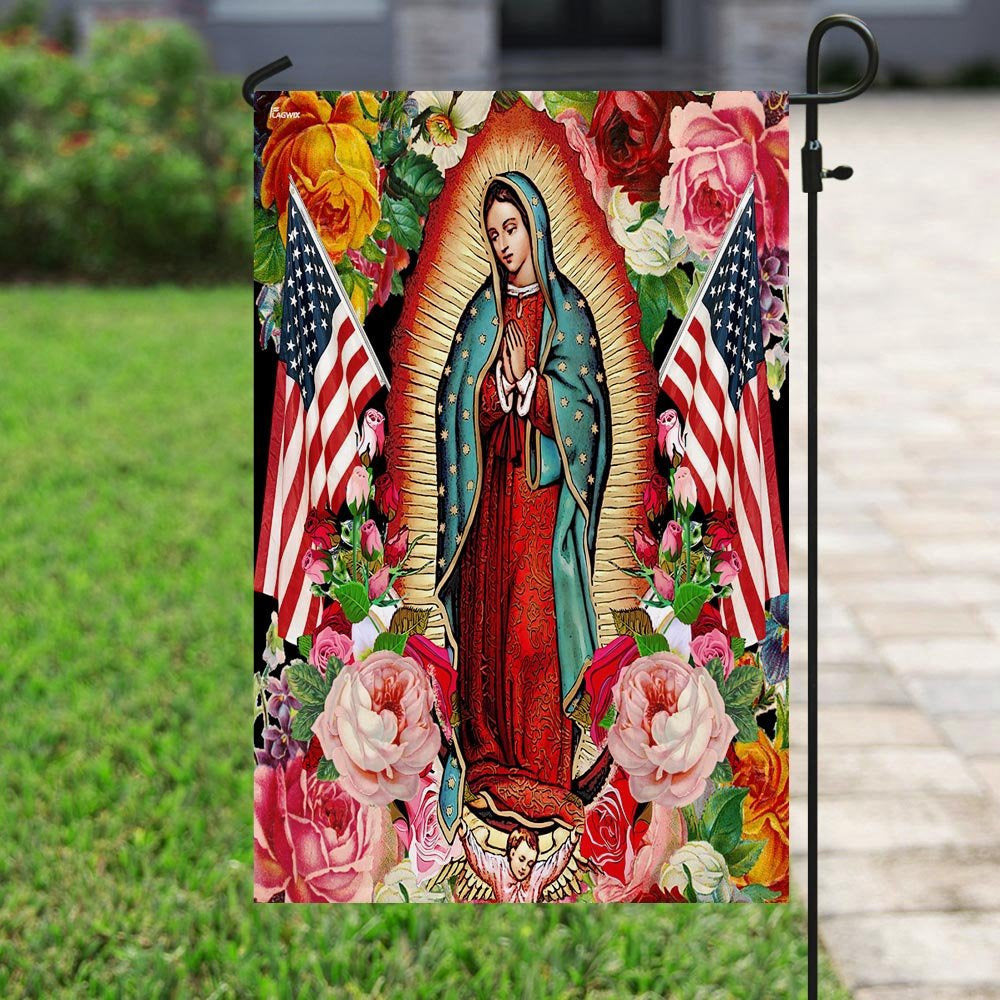 Christian Garden Flags, Mary Our Lady Of America Flag, Christian House Flags, Christian Cross Flag, Faith Flag, easychoo.com