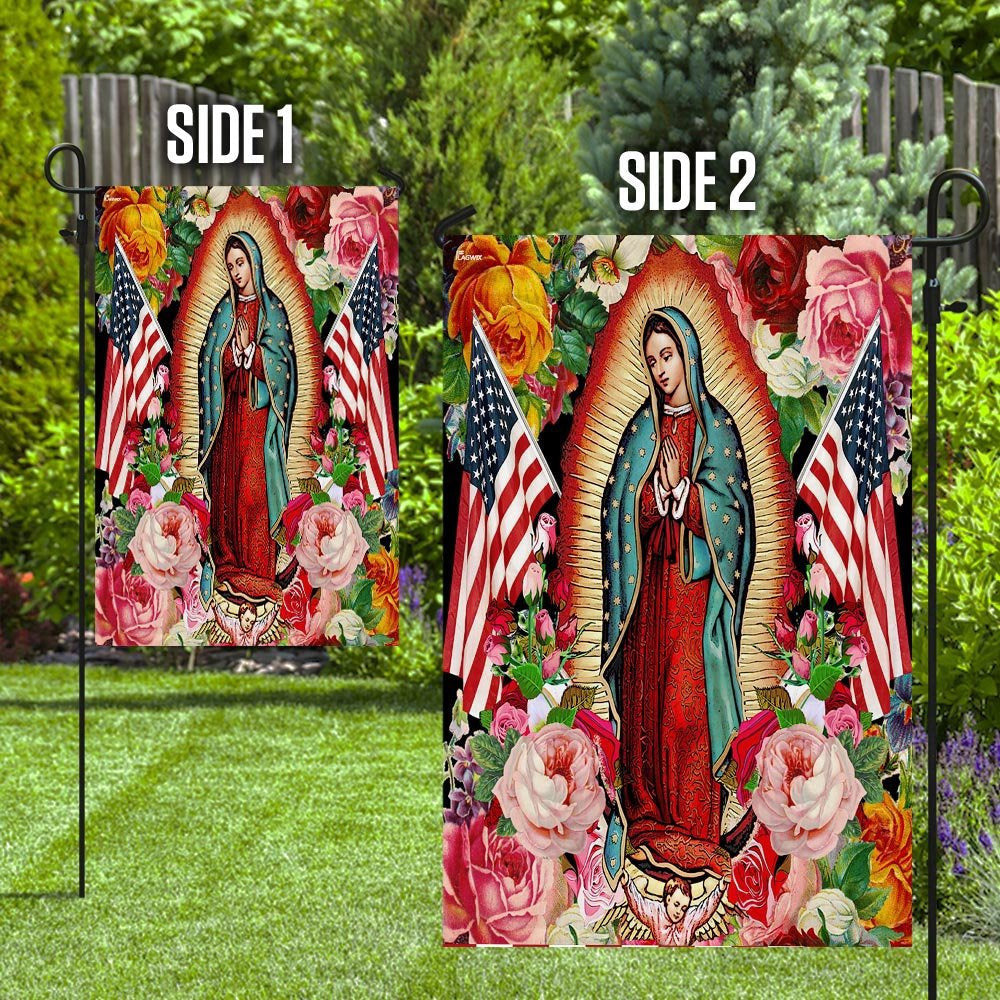 Christian Garden Flags, Mary Our Lady Of America Flag, Christian House Flags, Christian Cross Flag, Faith Flag, easychoo.com