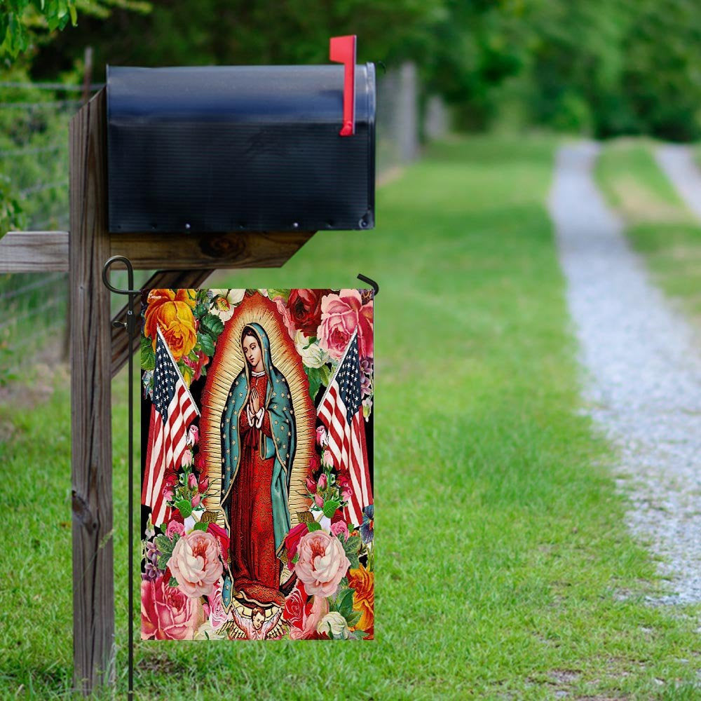 Christian Garden Flags, Mary Our Lady Of America Flag, Christian House Flags, Christian Cross Flag, Faith Flag, easychoo.com