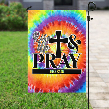 Christian Garden Flags, Rise Up And Pray Flag, Christian House Flags, Christian Cross Flag, Faith Flag, easychoo.com