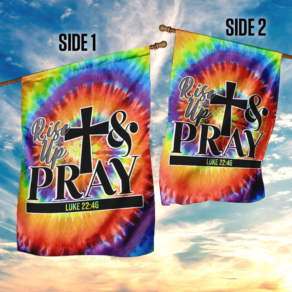 Christian Garden Flags, Rise Up And Pray Flag, Christian House Flags, Christian Cross Flag, Faith Flag, easychoo.com