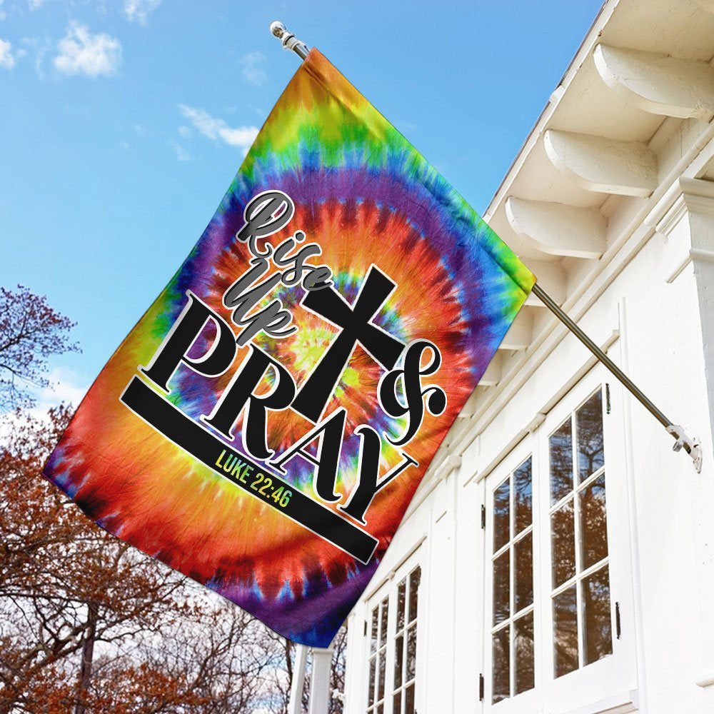 Christian Garden Flags, Rise Up And Pray Flag, Christian House Flags, Christian Cross Flag, Faith Flag, easychoo.com