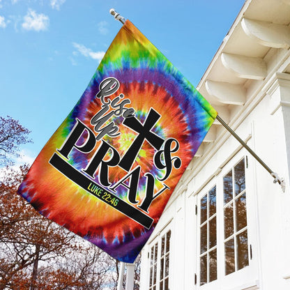 Christian Garden Flags, Rise Up And Pray Flag, Christian House Flags, Christian Cross Flag, Faith Flag, easychoo.com