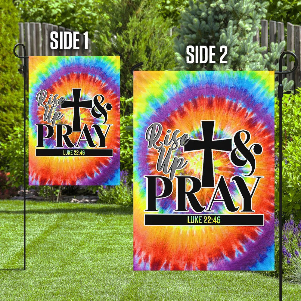 Christian Garden Flags, Rise Up And Pray Flag, Christian House Flags, Christian Cross Flag, Faith Flag, easychoo.com