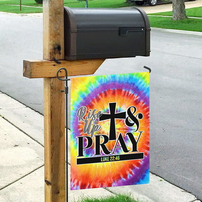 Christian Garden Flags, Rise Up And Pray Flag, Christian House Flags, Christian Cross Flag, Faith Flag, easychoo.com