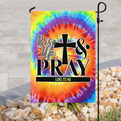 Christian Garden Flags, Rise Up And Pray Flag, Christian House Flags, Christian Cross Flag, Faith Flag, easychoo.com