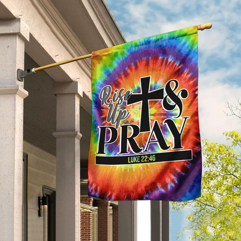 Christian Garden Flags, Rise Up And Pray Flag, Christian House Flags, Christian Cross Flag, Faith Flag, easychoo.com