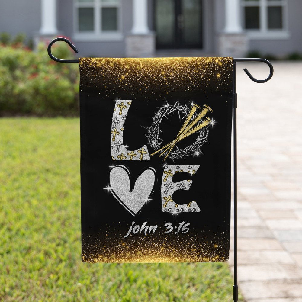 Christian Garden Flags, Love, John 316 Flag, Christian House Flags, Christian Cross Flag, Faith Flag, easychoo.com
