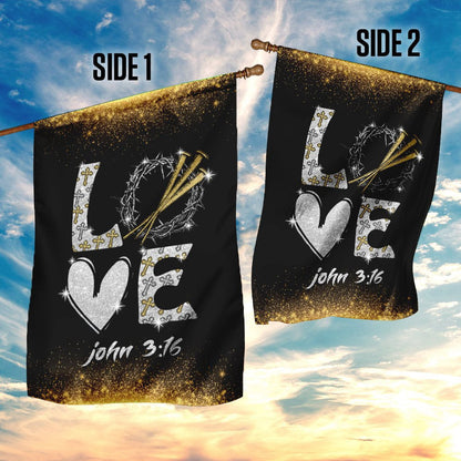 Christian Garden Flags, Love, John 316 Flag, Christian House Flags, Christian Cross Flag, Faith Flag, easychoo.com