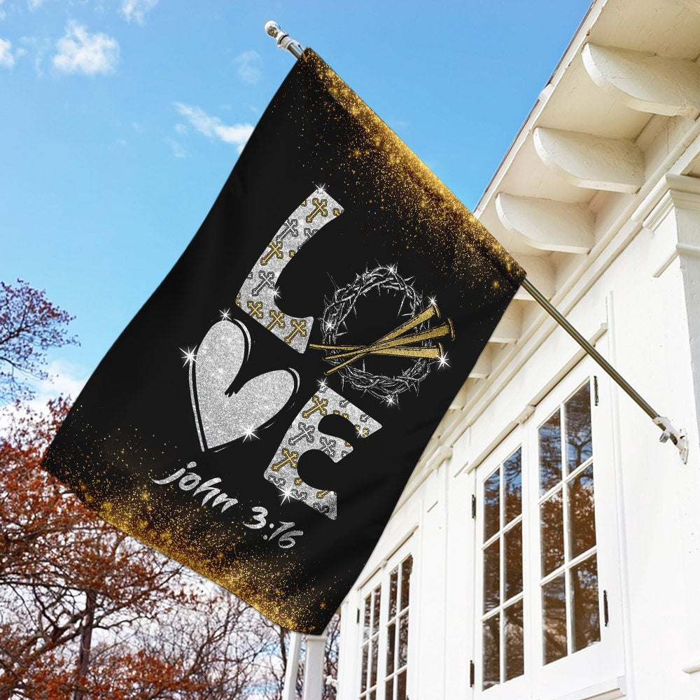 Christian Garden Flags, Love, John 316 Flag, Christian House Flags, Christian Cross Flag, Faith Flag, easychoo.com