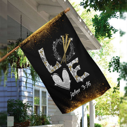 Christian Garden Flags, Love, John 316 Flag, Christian House Flags, Christian Cross Flag, Faith Flag, easychoo.com